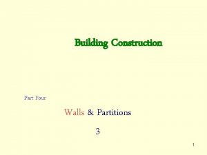 Four walls construction