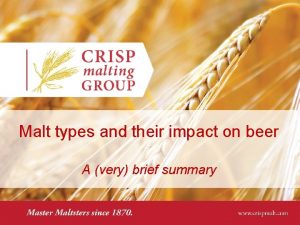 Malt types and their impact on beer A