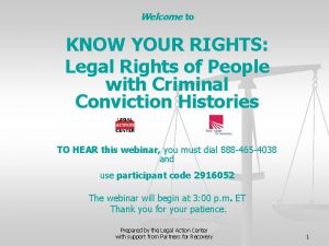 Welcome to KNOW YOUR RIGHTS Legal Rights of