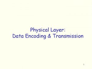 Physical Layer Data Encoding Transmission 1 Network Interface