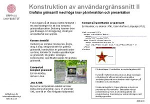 Konstruktion av anvndargrnssnitt II Grafiska grnssnitt med hga