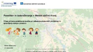 Poselitev in izobraevanje v Mestni obini Kranj Prikaz