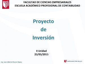 FACULTAD DE CIENCIAS EMPRESARIALES ESCUELA ACADMICO PROFESIONAL DE