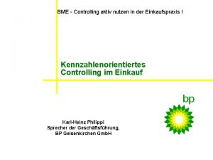 BME Controlling aktiv nutzen in der Einkaufspraxis Kennzahlenorientiertes