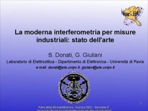 La moderna interferometria per misure industriali stato dellarte