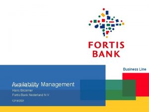 Business Line Availability Fontys ITIL course Management Hans