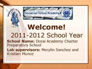 Welcome 2011 2012 School Year School Name Doral