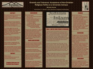 Diversity and Tolerance Acceptance of NonChristian Religious Faiths