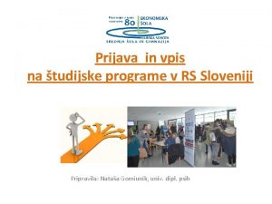 Prijava in vpis na tudijske programe v RS