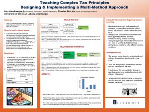 Teaching Complex Tax Principles Designing Implementing a MultiMethod