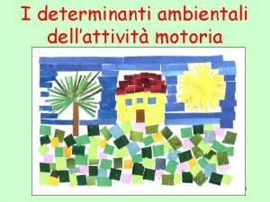 I determinanti ambientali dellattivit motoria 1 Obiettivi WHO