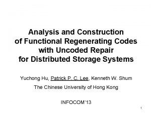 Analysis and Construction of Functional Regenerating Codes with