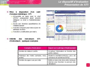 Le dispositif dvaluation Prsentation de Xi Ti Mise