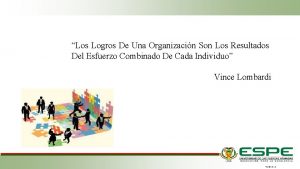 Los Logros De Una Organizacin Son Los Resultados