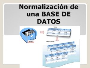 Normalizacin de una BASE DE DATOS Siempre que