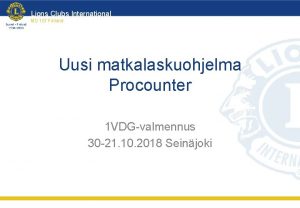 Lions Clubs International MD 107 Finland Uusi matkalaskuohjelma