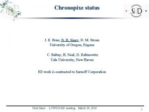 Chronopixe status J E Brau N B Sinev