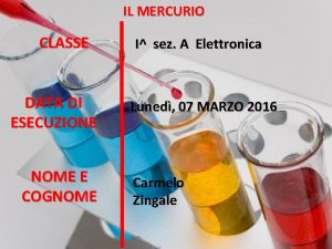 IL MERCURIO CLASSE DATA DI ESECUZIONE NOME E