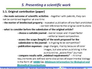 5 Presenting a scientific work 5 5 Original