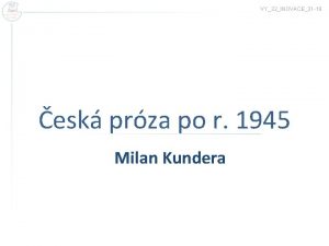 VY32INOVACE31 19 esk prza po r 1945 Milan