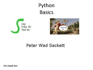 Python Basics Peter Wad Sackett Reasons to learn