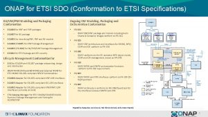 ONAP for ETSI SDO Conformation to ETSI Specifications