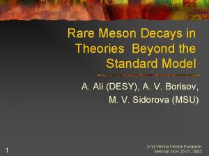 Rare Meson Decays in Theories Beyond the Standard