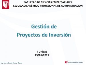 FACULTAD DE CIENCIAS EMPRESARIALES ESCUELA ACADMICO PROFESIONAL DE