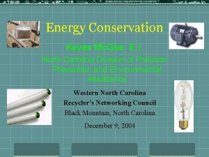 Energy Conservation Keyes Mc Gee E I North