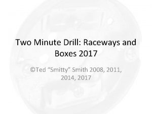 Two Minute Drill Raceways and Boxes 2017 Ted