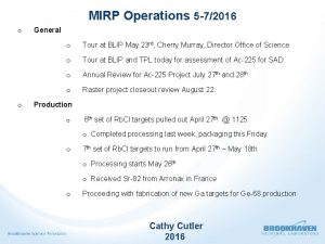 MIRP Operations 5 72016 o o General o