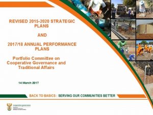 REVISED 2015 2020 STRATEGIC PLANS AND 201718 ANNUAL