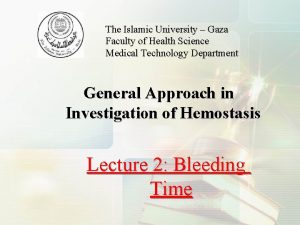 The Islamic University Gaza Faculty of Health Science