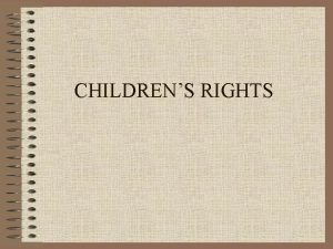 CHILDRENS RIGHTS Presidential Decree No 603 or the
