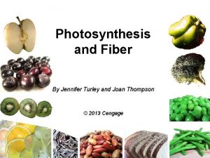 Photosynthesis and Fiber By Jennifer Turley and Joan