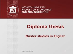 Diploma thesis Master studies in English www econ