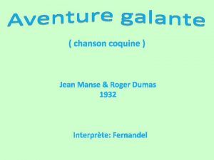 chanson coquine Jean Manse Roger Dumas 1932 Interprte