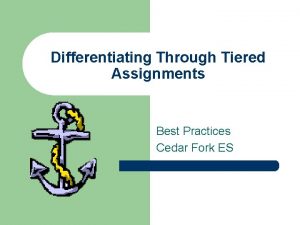 Differentiating Through Tiered Assignments Best Practices Cedar Fork