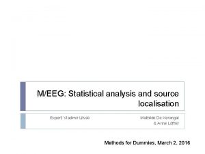MEEG Statistical analysis and source localisation Expert Vladimir