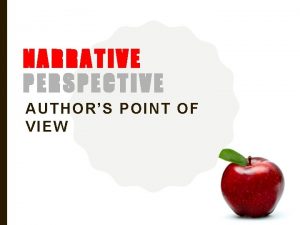 NARRATIVE PERSPECTIVE AUTHORS POINT OF VIEW DIALOGUE AND