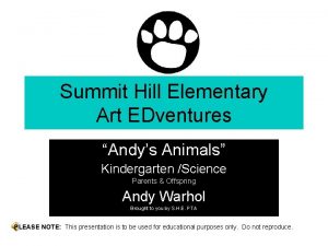 Summit Hill Elementary Art EDventures Andys Animals Kindergarten