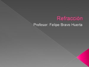 Refraccin Profesor Felipe Bravo Huerta Refraccin ES EL