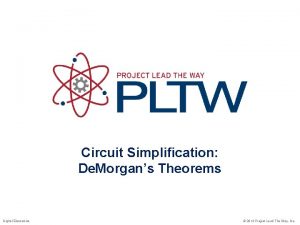 Circuit Simplification De Morgans Theorems Digital Electronics 2014