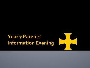 Year 7 Parents Information Evening Mrs Johnston Senior