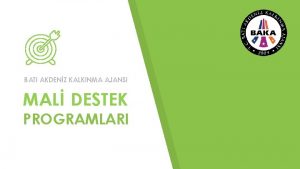 BATI AKDENZ KALKINMA AJANSI MAL DESTEK PROGRAMLARI KALKINMA