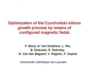 Optimization of the Czochralski silicon growth process by