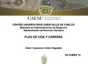 CENTRO UNIVERSITARIO UAEM VALLE DE CHALCO Maestra en