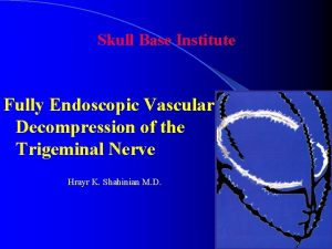 Skull Base Institute Fully Endoscopic Vascular Decompression of