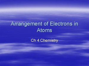 Arrangement of Electrons in Atoms Ch 4 Chemistry