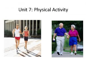 Unit 7 Physical Activity The Average Canadian North